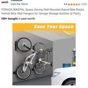 2-Pack Bike Rack Wall Mounted Swivel Vertical Bike Wall Hangers